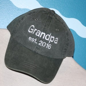 Grandpa baseball hat Grandpa est hat Grandpa to be gift Baby Announcement gift New Grandpa baseball cap grandpa baseball cap image 2