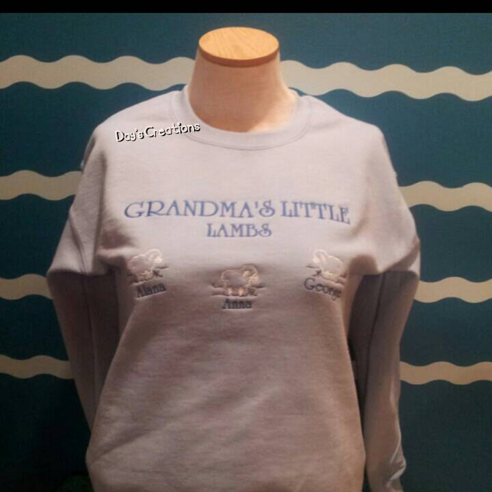Grandma Sweatshirt Grandparent Custom Embroidered Sweatshirt Etsy