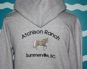 Custom Embroidered Hooded Horse Sweatshirt