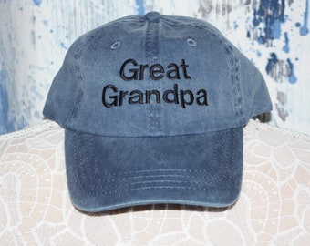 Great Grandpa Baseball Hat - Great Grandpa Hat - Baby Announcement Gift - New Great Grandpa Baseball Cap - Grandpa Baseball Cap