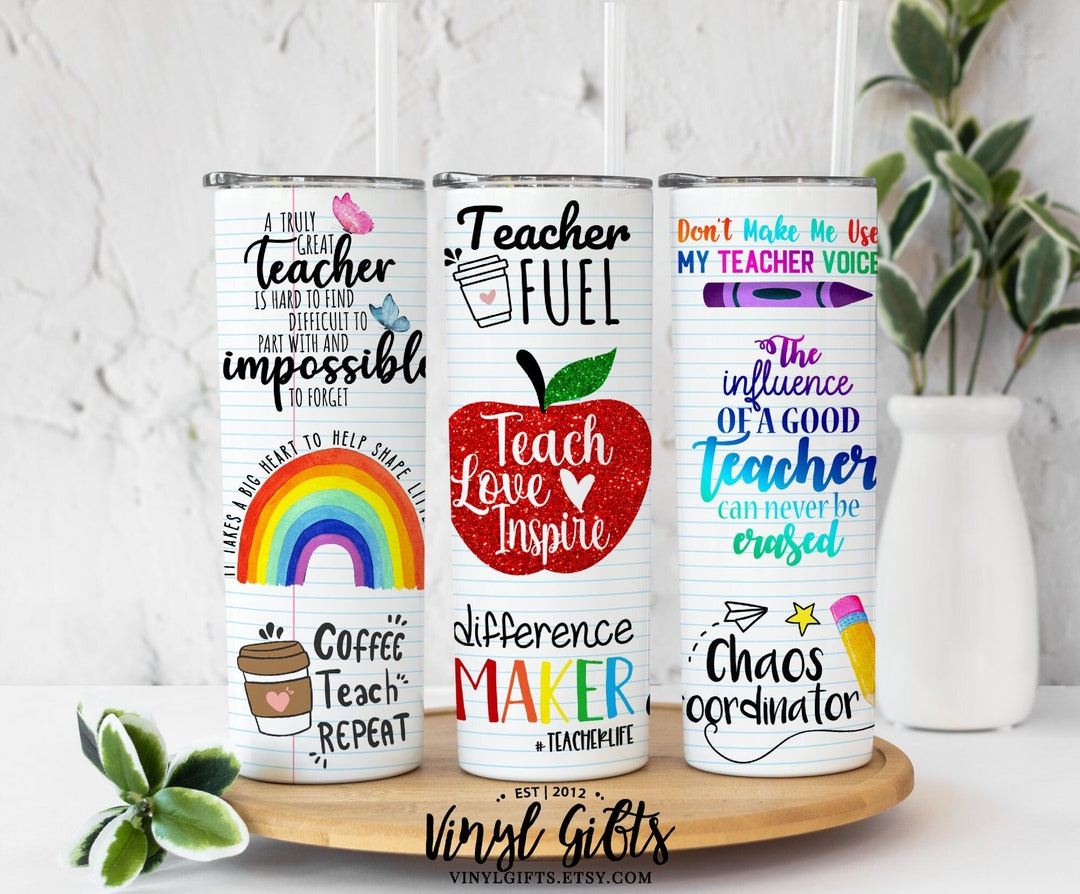 Teacher Skinny Tumbler 20 Oz End of Year Gift Teacher Appreciation ...