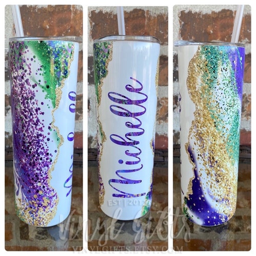 mardi gras tumbler