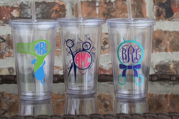 Hair Stylist Beautician Monogram Tumbler | Etsy