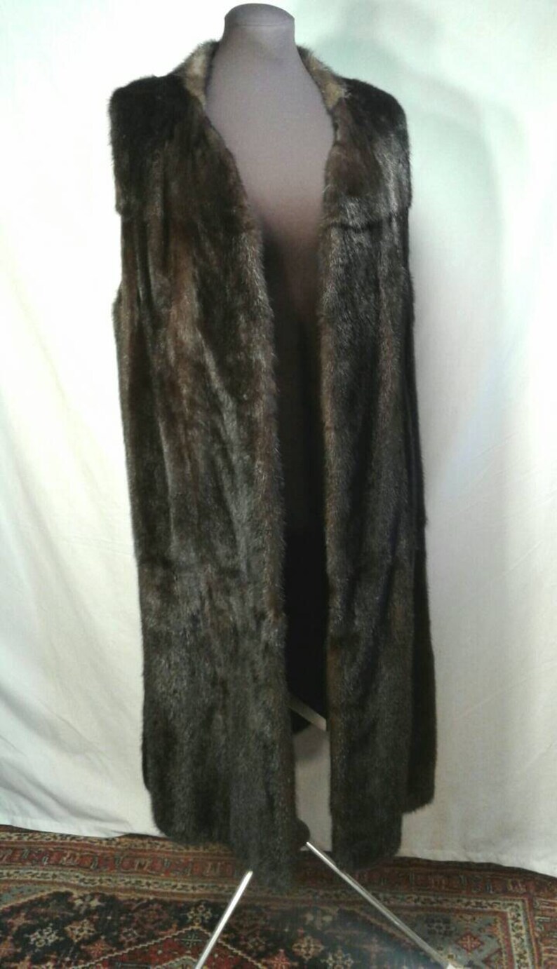 Longueur maxi luxe vison gilet mi mollet ouvert devant ...