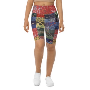 Mönstrade bikershorts med lappmönster