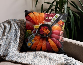 Sushi Platter Pillow: Foodie Home Decor