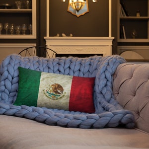 Vintage Look Distressed Flag of Mexico Mexican Basic Pillow Rectangle or Square