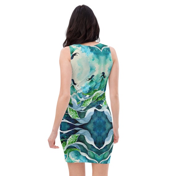 watercolor bodycon dress Jamie Watercolor Bodycon Dress