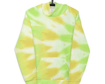 Lime Green Yellow Beachy Tie Dye Unisex Hoodie