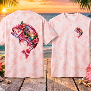 Red Snapper tie dye fishingOversized cotton t-shirt