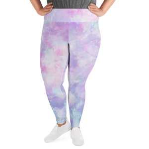 Pastel Purple Tie Dye All-Over Print Plus Size Leggings 2x - 6XL!