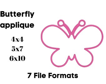 Butterfly Applique Embroidery Design: Spring Embroidery Files (Digital Download)