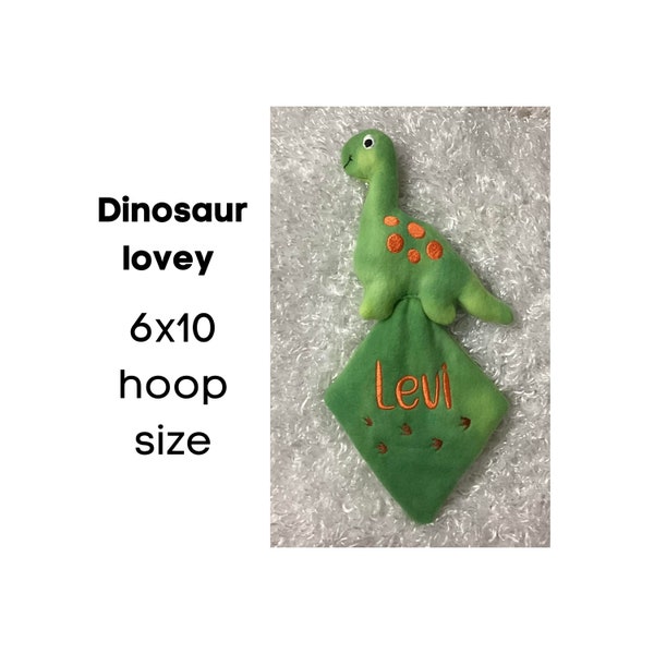 Dinosaur lovey embroidery file, Dinosaur embroidery file, baby gift embroidery file, embroidery files, stuffie embroidery files