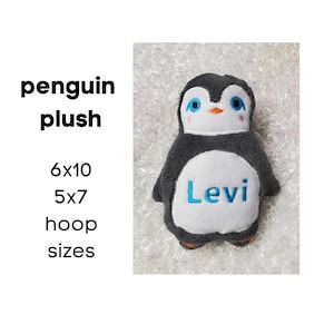 penguin stuffie embroidery file, plush embroidery file, ITH machine embroidery designs, ITH plush, plush embroidery pattern, ITH embroidery