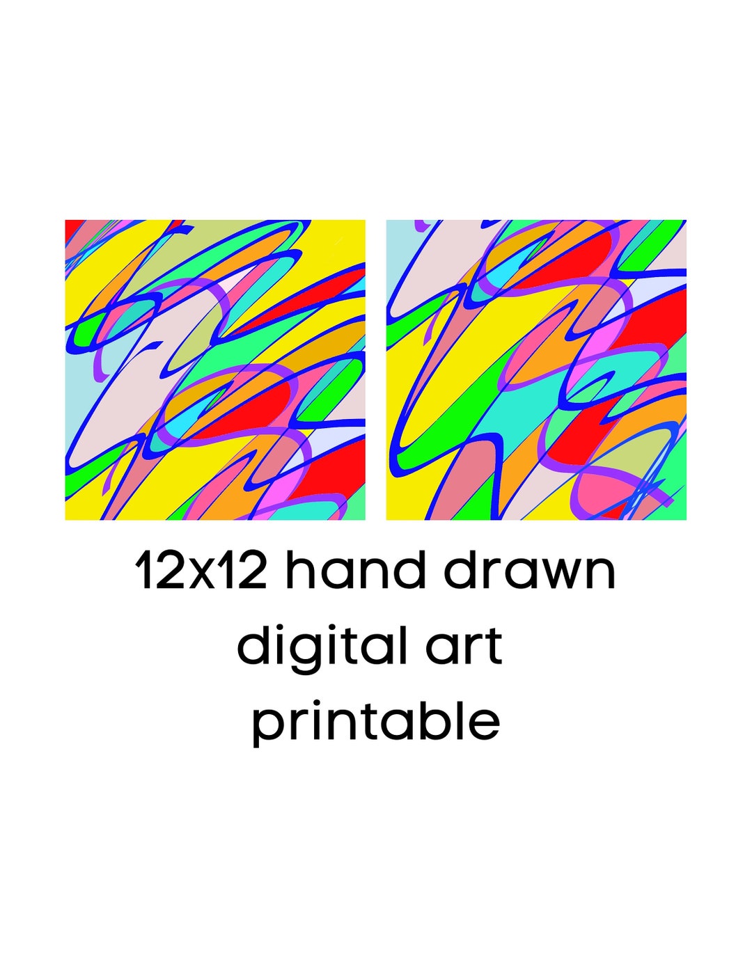 Handdrawn Digital Art Printable, Digital Download, Digital Prints