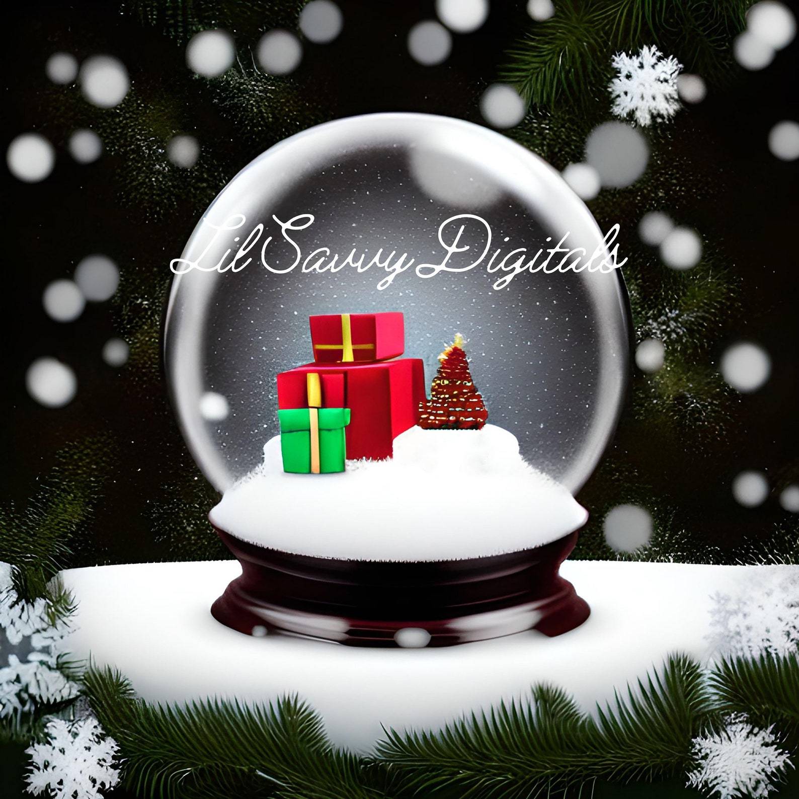 Snow Globe Background, Composite Background, Christmas Digital