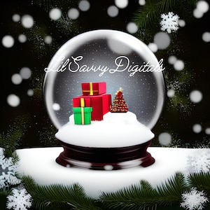 Weihnachten Schneekugel digitaler Hintergrund: Urlaub Fotografie Hintergrund (JPEG)