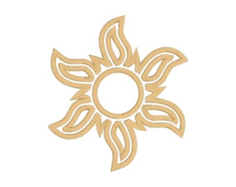 Sun Embroidery Design: Summer Applique (5x7, 6x10) (Digital Download)