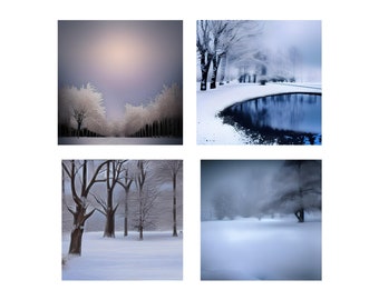 Winter Landscape Art Prints: Snowy Scenery (Digital Download)