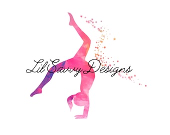 Gymnastics Watercolor Clipart: Sublimation Design (PNG)