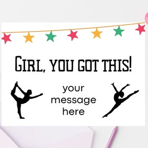 Tarjeta de gimnasia, tarjeta de gimnasta, tarjeta motivacional, imprimible de gimnasia, impresión de gimnasta, tarjeta digital, tarjeta de amiga, descarga imprimible, tarjetas