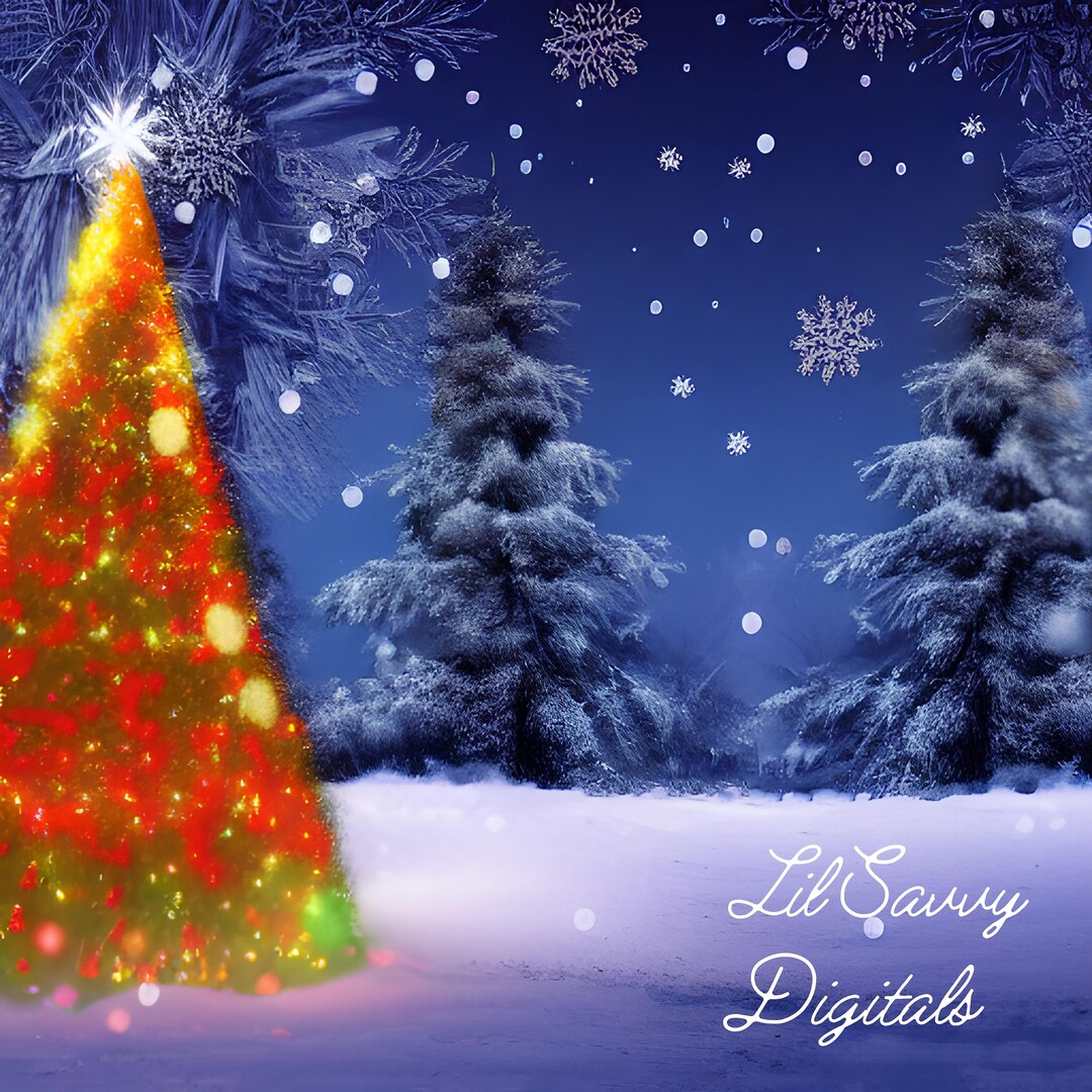 Christmas Tree Art Print Christmas Art Printable Holiday Etsy