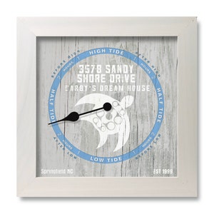 custom type + illustration weathered look tide clock