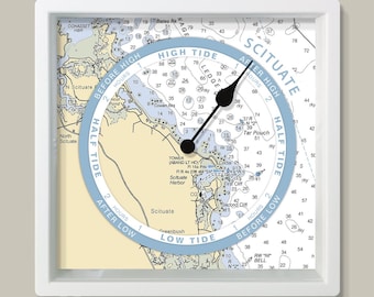 Scituate, MA Tide Clock | Nautical Beach House Decor | Coastal Gift