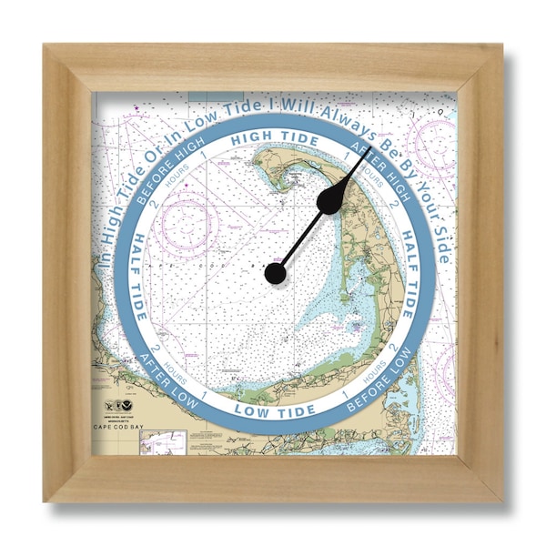 Custom tide clock, nautical chart, for any coast, hang or stand, tide clock. Mother's Day Gift