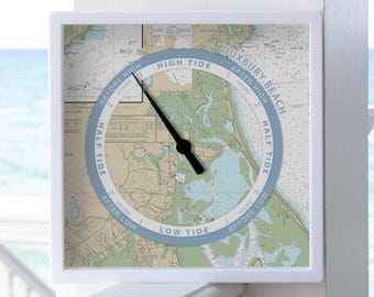 Benutzerdefinierte Gezeiten Uhr | Personalisierte Strand & Hafen Gezeitenuhr | Küsten Nautische Dekor Geschenk