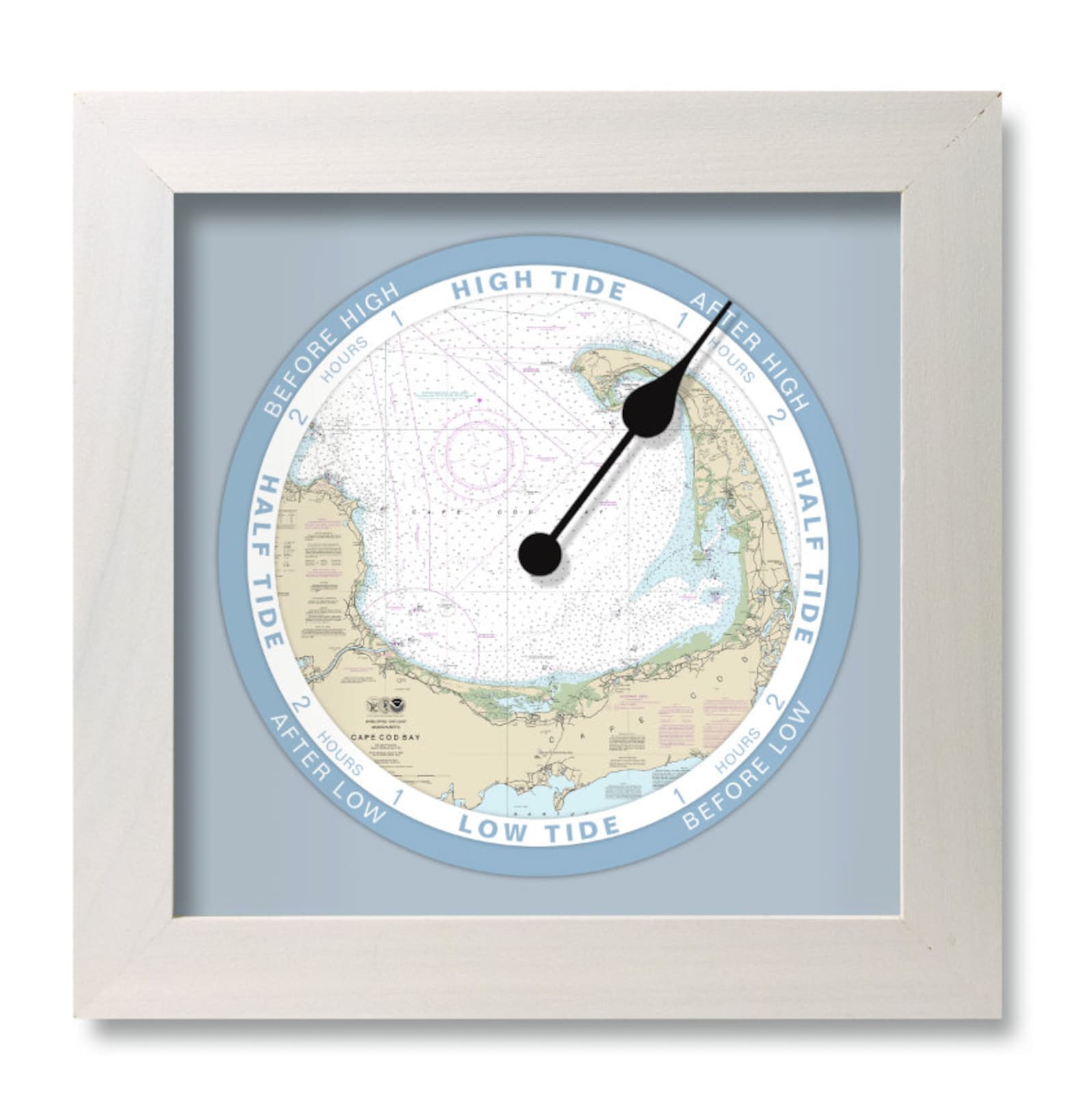 Cape Cod Map Tide Clock Nautical Chart Tide Clock Fisherman and Sailing Gifts Coastal Home Decor