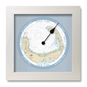 Horloge de marée de carte de Cape Cod | Horloge de marée à carte marine | Cadeaux pêcheur et voile | Décoration d'intérieur côtière