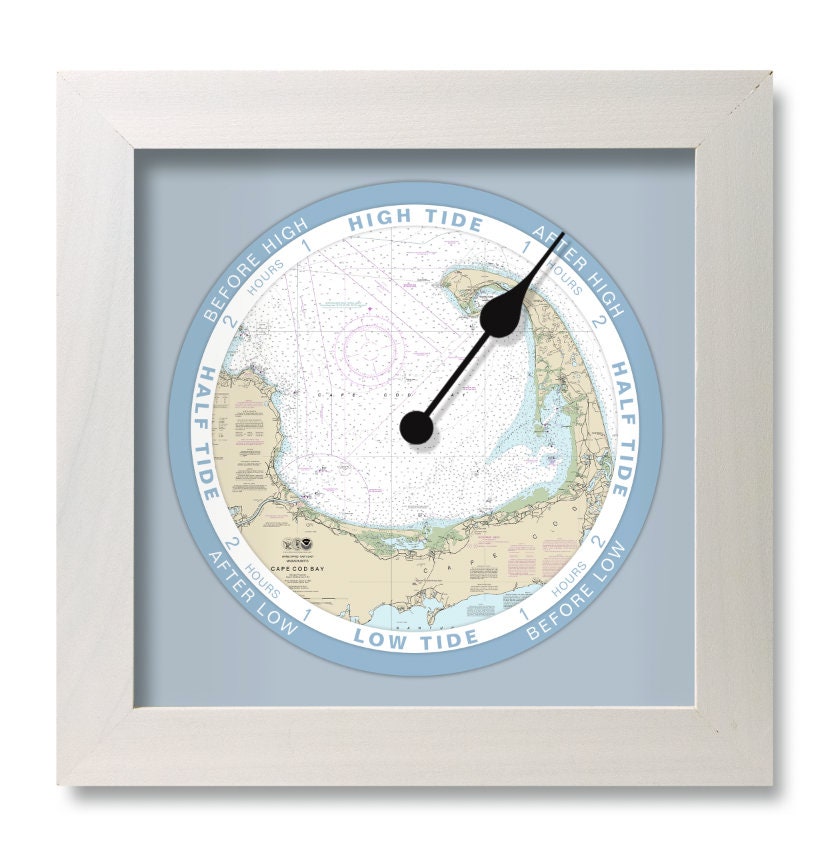 Cape Cod Map Tide Clock Nautical Chart Tide Clock Fisherman and Sailing