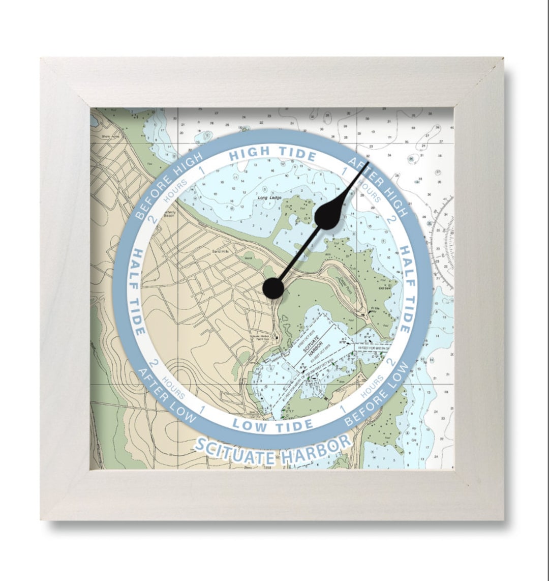 Scituate Harbor Tide Clock bharbor Focus Nautical Chart Etsy