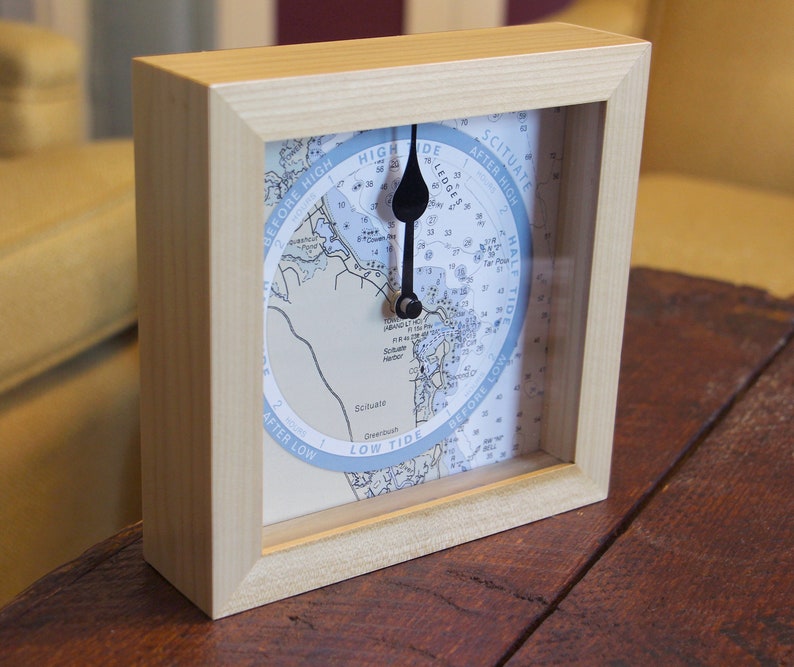 Cape Cod Map Tide Clock Nautical Chart Tide Clock Fisherman and Sailing Gifts Coastal Home Decor image 5