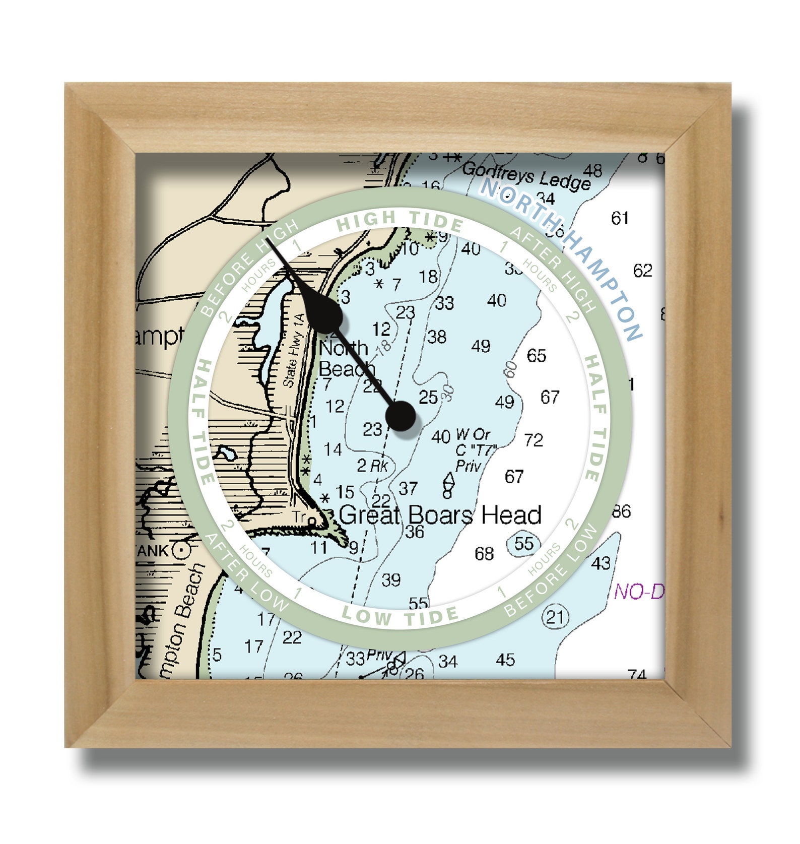 Custom Tide Clock Nautical Chart for Any Coast Hang or Etsy
