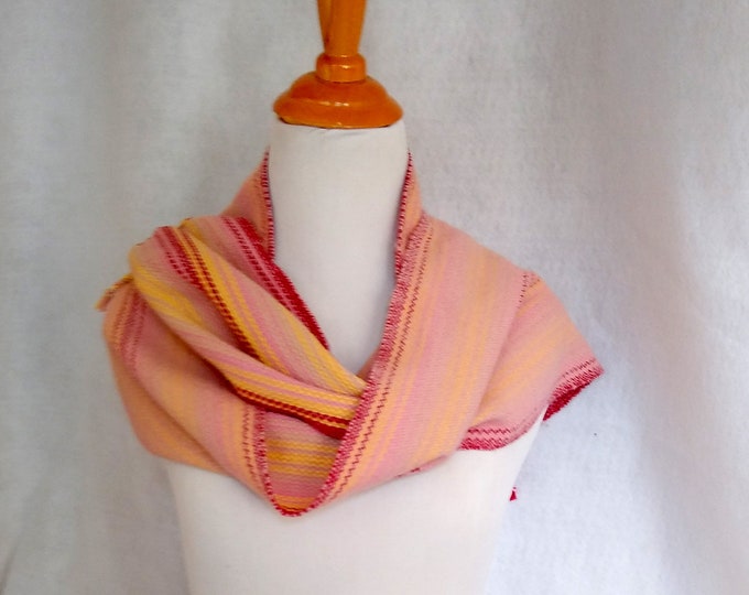 Handwoven zigzag twill striped scarf