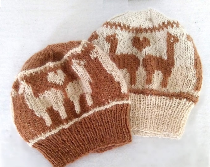 I love alpaca pompom hat, hand-knit beanie