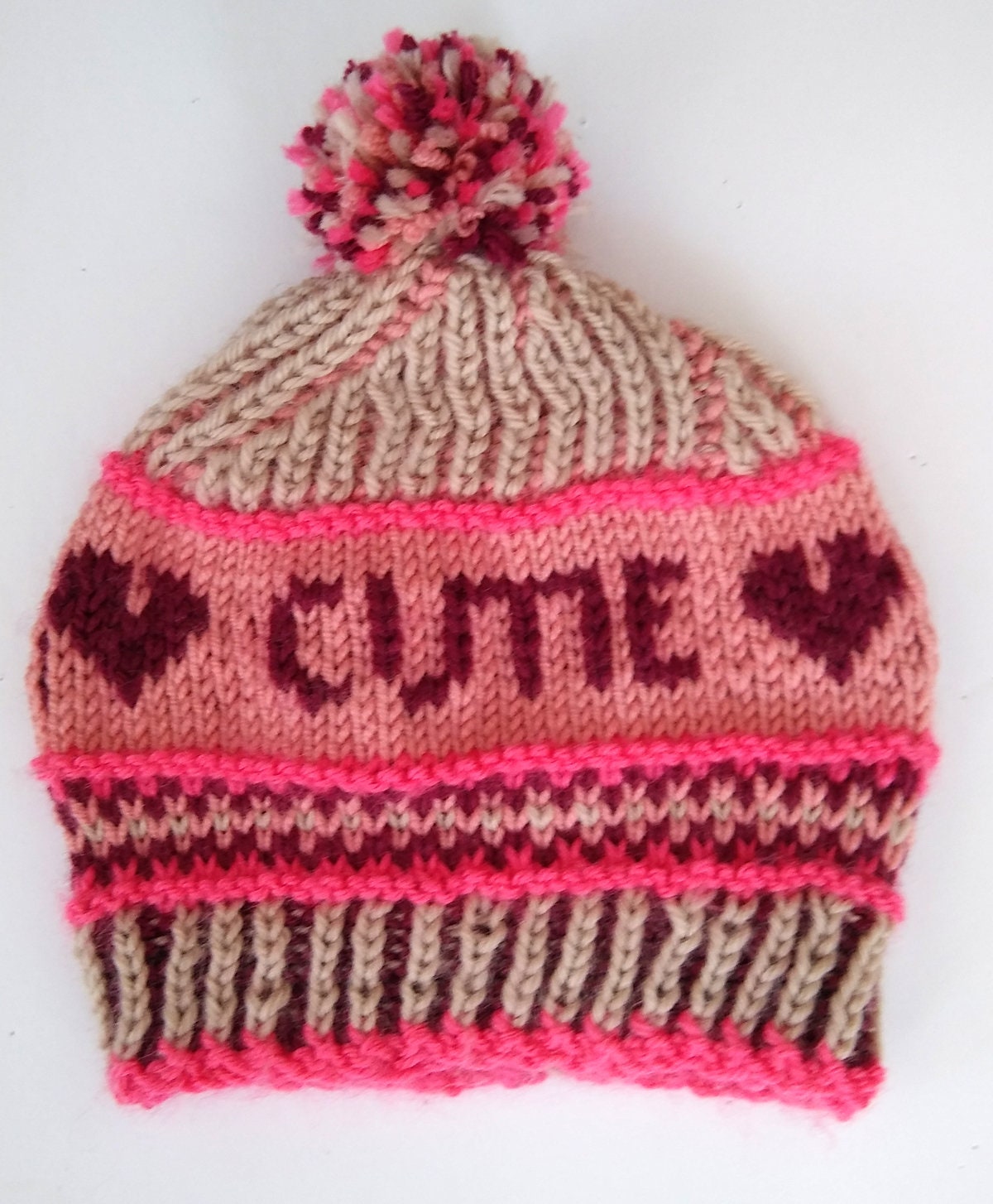 Knit baby girl hat with name, personalized baby girl hat, named baby