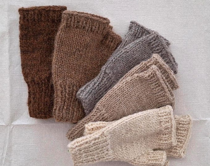 Hand Knit Alpaca Fingerless Gloves: Made-to-Order Wrist Warmers