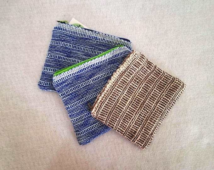 Handwoven and lined zipper pouch