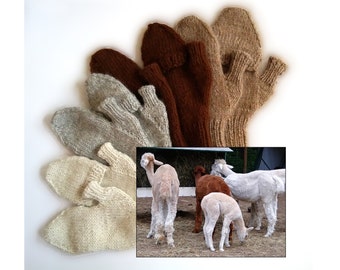 Custom-knit alpaca flip-top mittens, handknit glittens made-to-order from New England raised alpaca, all natural, lightweight, soft and warm