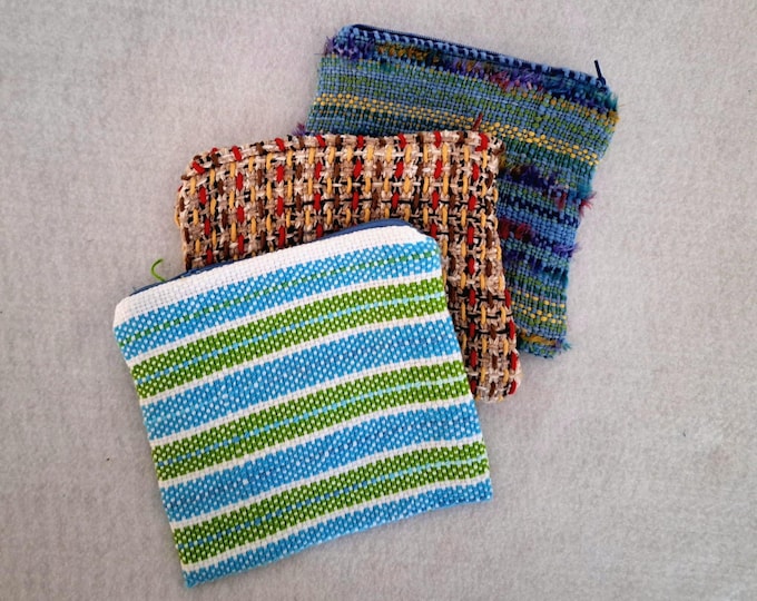 Handwoven and lined zipper pouch