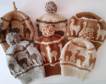knit alpaca pompom beanie,