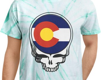 Colorado Stealie Tie-Dye T-shirt, Grateful Dead Inspired