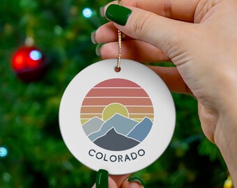 Colorado Sunrise Ceramic Ornament - Denver Christmas Tree Gift Holiday Present