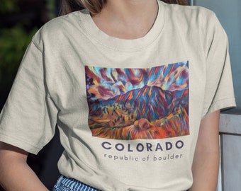 Boulder Colorado Flatirons T-Shirt – Unisex Softstyle Cotton Tee