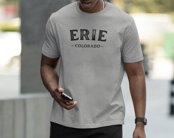 Erie Colorado - Unisex Softstyle T-Shirt - Local Gift for Christmas, Birthday Men Women New Home North Suburbs Boulder Weld County