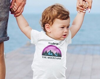 Made in the Mountains - Säugling Fein Jersey T-shirt - Colorado, Montana Babykleidung, Colorado T-Shirt, Hippie Vintage Retro O