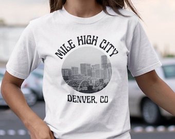 Mile High City Vintage Denver - Unisex Softstyle T-Shirt - Colorado Tee Gift for Birthday, Christmas